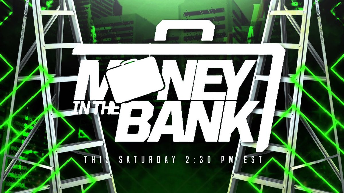 THIS SATURDAY! Money in the bank will be live 2:30 pm eastern. Match cards will be revealed tonight.