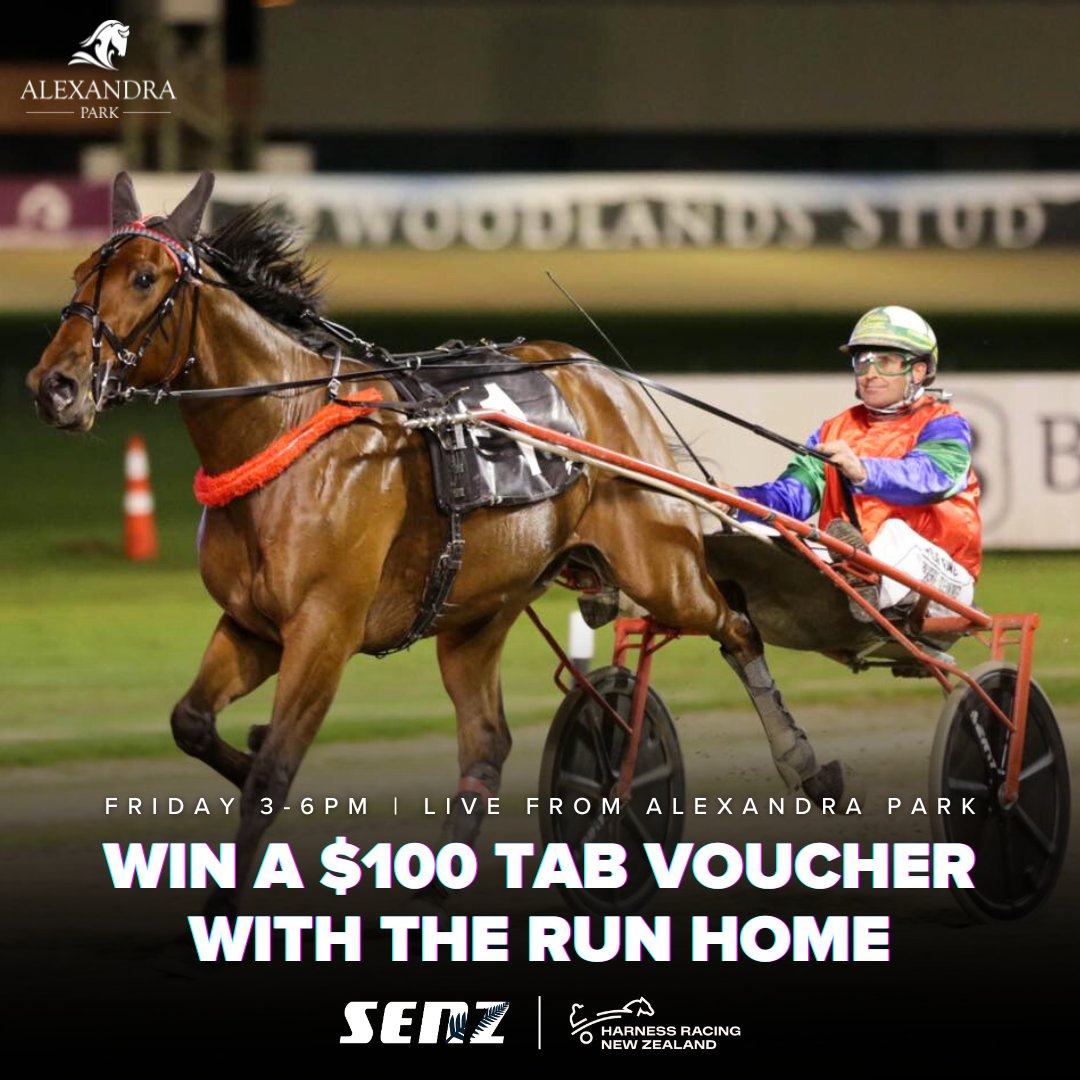 🚨 LIVE FROM THE AUCKLAND CUP TODAY! 🚨

For your chance to win one of ten $100 TAB vouchers, tune into <a href="/TheRunHomeSENZ/">SENZ The Run Home</a> from 3pm to hear the special phrase.

Repeat it in person at Alexandra Park to Sam Ackerman &amp; Anthony Gelling to receive your prize, first come first served.
