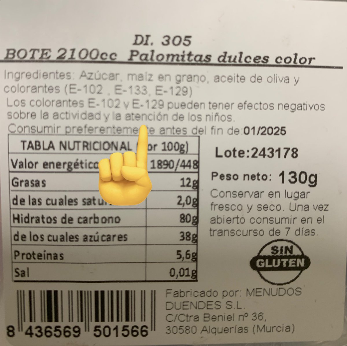 wensin's tweet photo. @Portaventura_ES veis normal vender palomitas para niños con estas indicaciones? No hay alternativas? https://t.co/v6lYYdJXBO