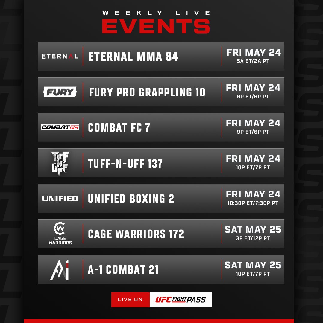 Having fight withdrawals? 🤔

@UFCFightPass has you covered this weekend!