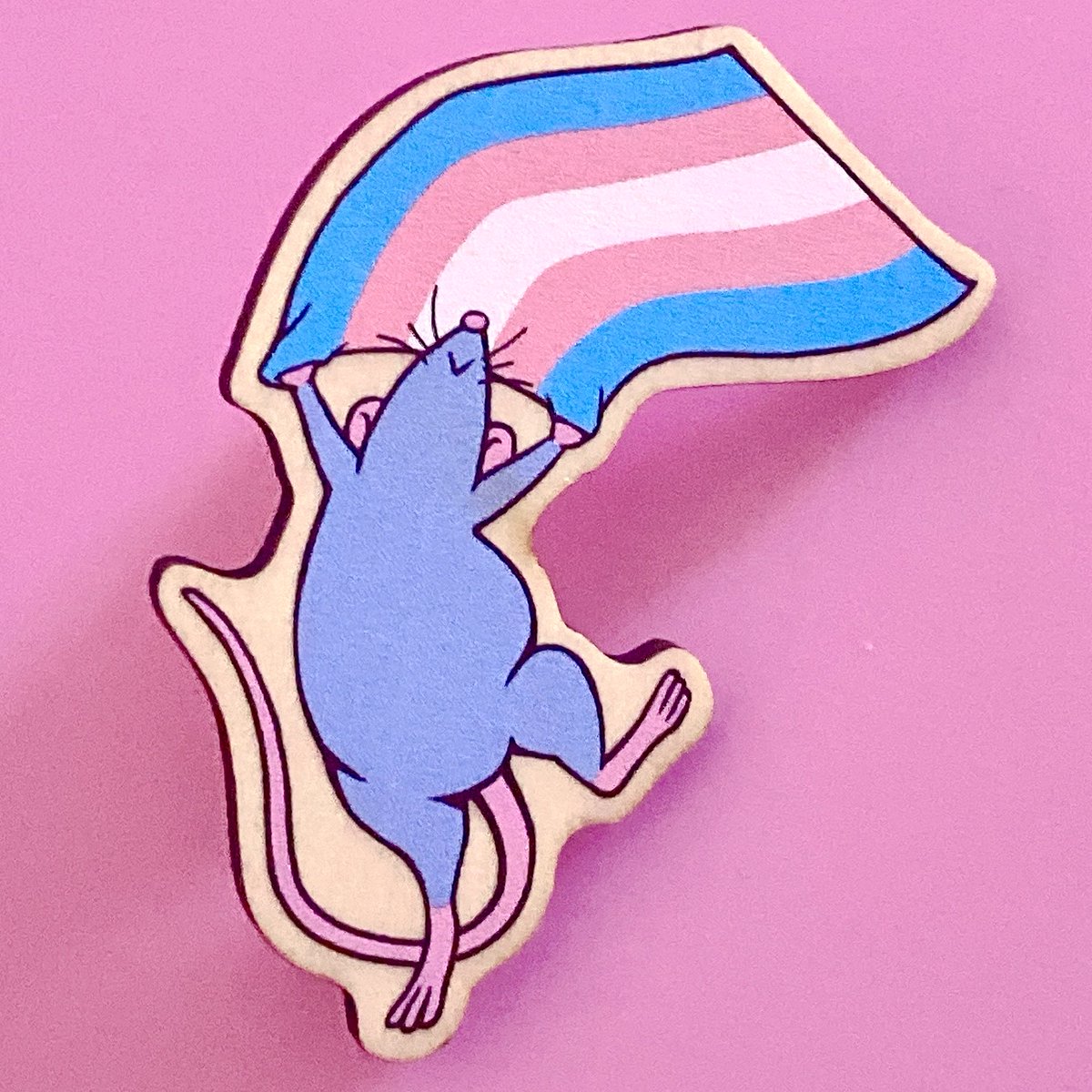 ✨JUST LISTED✨:

Just in time for the beginning of pride month!!🏳️‍🌈

Wooden 2" LGBT Pride flag Rats Pins by <a href="/threeratmoon/">🐀🎃Rat Daddy🎃🐁</a>  !! 🐀🌈

Features 7 styles for our first wave: Progress Gay, Lesbian, Trans, Pansexual, Bisexual, Asexual + Nonbinary! 🔗 below !