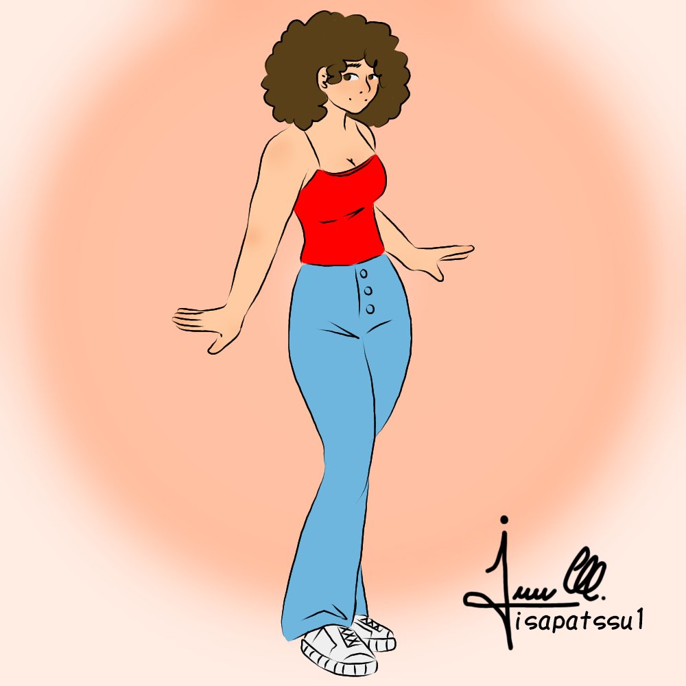 Usei uma roupa e achei legal= desenho 
Mudei um pouco o estilo nesse desenho pq queria ver como ficava kkkdkxjdjsk