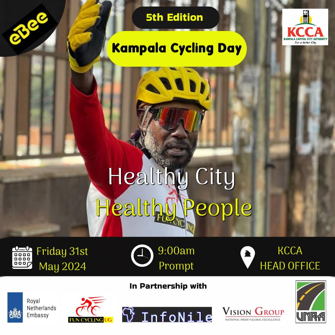 OWINY hakim (@owiny123) on Twitter photo Join us for Kampala Cycling Day on May 31st, Time :9am.
Venue : <a href="/KCCAUG/">Kampala Capital City Authority (KCCA)</a> City Hall.
Together Let's promote sustainable urban transportation and a healthier lifestyle. #KampalaCyclingDay #SustainableTransportation #HealthyLifestyle #SafeCyclingLanes <a href="/eBee_Uganda/">eBee.uganda</a> <a href="/FunCyclingUg/">Fun Cycling UG</a> Join us for Kampala Cycling Day on May 31st, Time :9am.
Venue : <a href="/KCCAUG/">Kampala Capital City Authority (KCCA)</a> City Hall.
Together Let's promote sustainable urban transportation and a healthier lifestyle. #KampalaCyclingDay #SustainableTransportation #HealthyLifestyle #SafeCyclingLanes <a href="/eBee_Uganda/">eBee.uganda</a> <a href="/FunCyclingUg/">Fun Cycling UG</a>