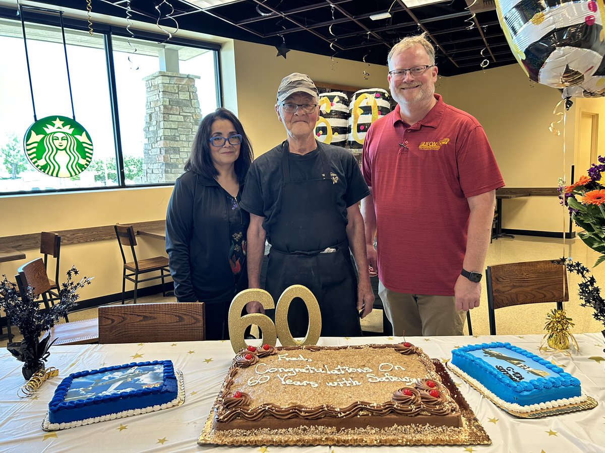 UFCW_7's tweet photo. A BIG Congratulations to Fred Allard from Safeway #2624. Today we celebrated brother Allard’s 60th anniversary with Safeway and 60 years as a LOCAL 7 UNION MEMBER! 🎊 #unionstrong #60yearmember #congratulations #UFCW #local7 #strongertogether https://t.co/CKfznxFYcr
