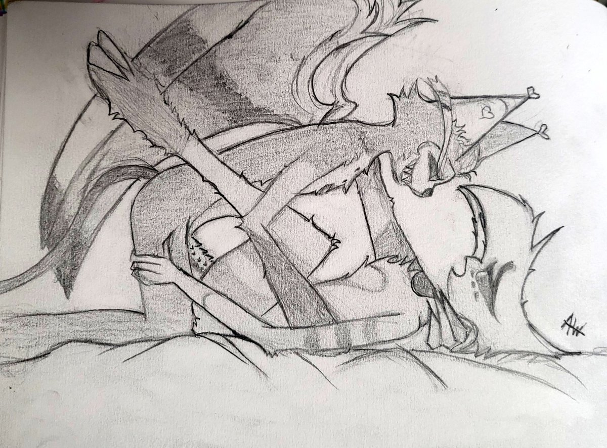 Since <a href="/Murcciervo/">♠️Kappy♥️</a> decided to be nice to for no reason, I drew you a #husterdust nsfw doodle. It's not Daddy Husk, but hopefully, it's still okay 🥺
Thanks, Kappy!