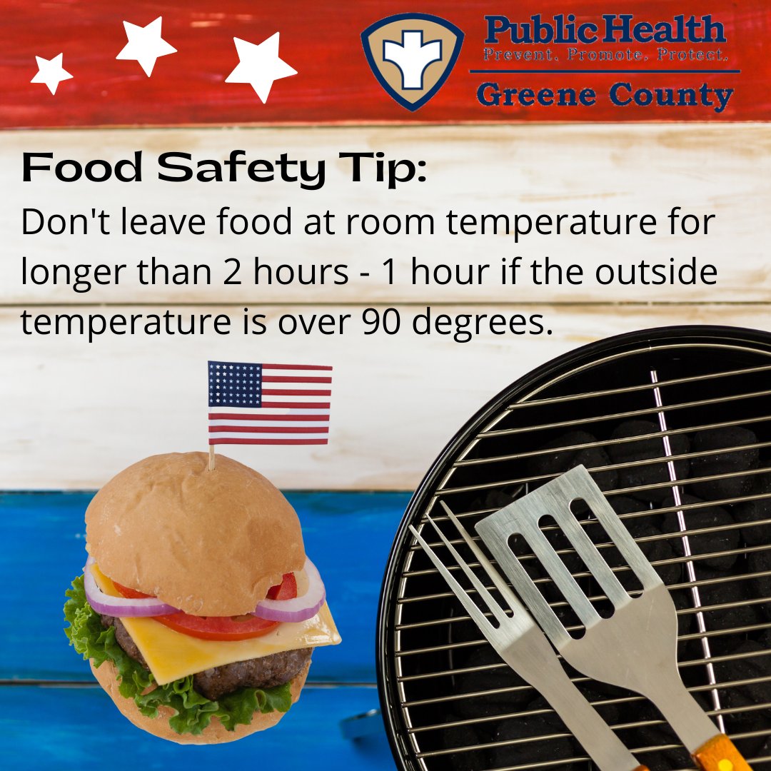 Before firing up the grill this Memorial Day, remember to keep food safe! Keep hot foods hot, and cold foods cold, and be sure to use separate cutting boards for raw meats and avoid cross-contamination. #MemorialDay #FoodSafety #GCPH
