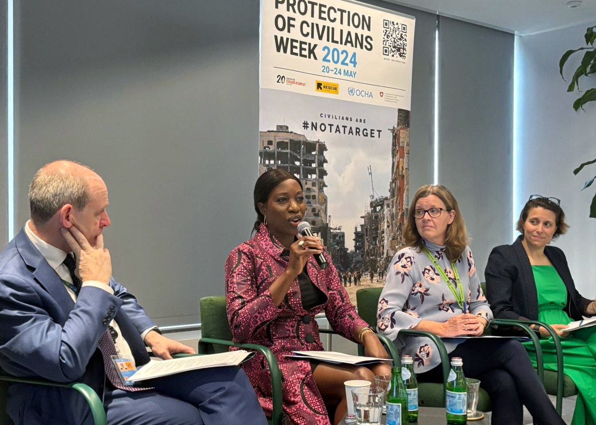 The use of #explosiveweapons in populated areas continues to devastate civilians' lives. At #PoCWeek2024, @EdemWosornu explained its impacts and urged states to sign and implement the Political Declaration. Thank you 🇮🇪 & co-sponsors for leading these vital efforts. #NotATarget