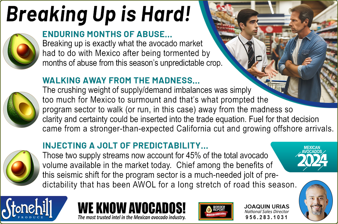 Joaquin walks us through the madness coming from Mexico’s avocado season…

Get market intel, let’s talk #avocados, and maximize your avocado category. 📈Contact Joaquin at 956.283.1031 or email Joaquin@StonehillProduce.com. 

#supermarketnews #grocery #fruit #freshproduce