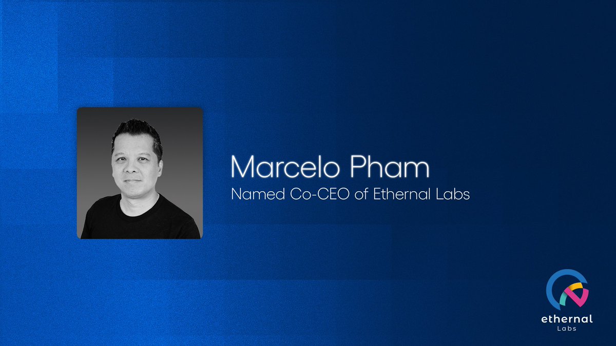 We are proud to announce <a href="/marcelopham/">Marcelo Pham</a> as Co-CEO of Ethernal Labs, joining <a href="/iamnickrose/">Nick Rose</a>.

With his extensive experience in cybersecurity and blockchain technology, combined with influential roles at Google and Facebook, Marcelo will help lead Ethernal Labs into its next phase of