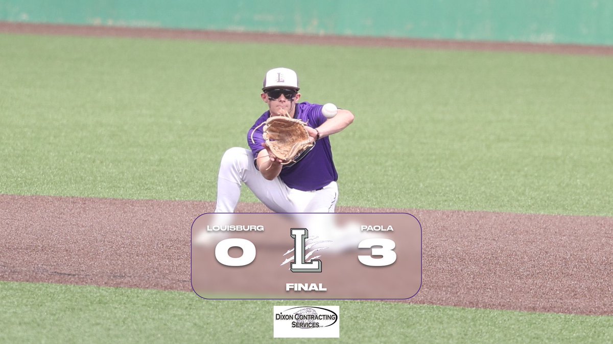 Louisburg saw its season come to a close today with a 3-0 loss to Paola. Great season Wildcats, one that included a Frontier League and regional title. Wildcats  end with a 19-7 record. Hold your head high guys! Great job!