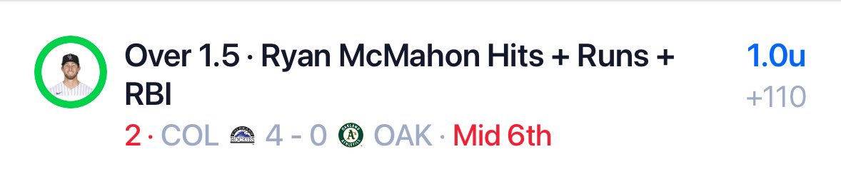 PixFromTheSix's tweet photo. That @OutlierDotBet #MLBTrend ✅
#Rockies #Athletics #FreePicks
📊Download @OutlierDotBet For 7 Days Free https://t.co/ioRdj8VN2T
#GamblingX #Gamblingcommunity #MLBX
#MLBProps #WinningPicks #FreePicks #PrizePicks https://t.co/VaFbA9t8CD