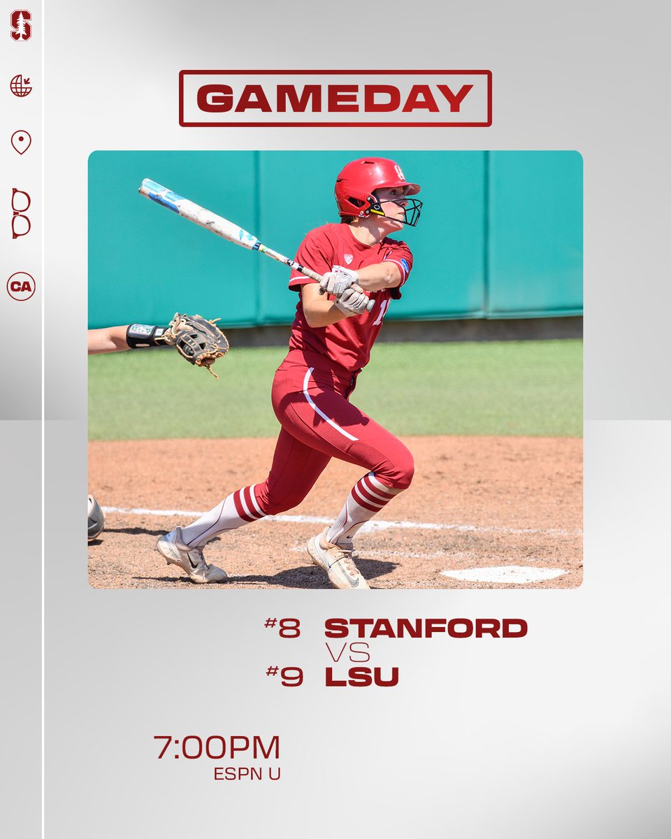 It's go time Card! 🆚 LSU 🏆 Super Regionals 🎟️ SOLD OUT 📊 tinyurl.com/2b3zr32o 📺 @ESPN U (tinyurl.com/2cx262v3) 📻 @KZSUSportsRadio (tinyurl.com/2alrh382) #GoStanford x #RoadToWCWS