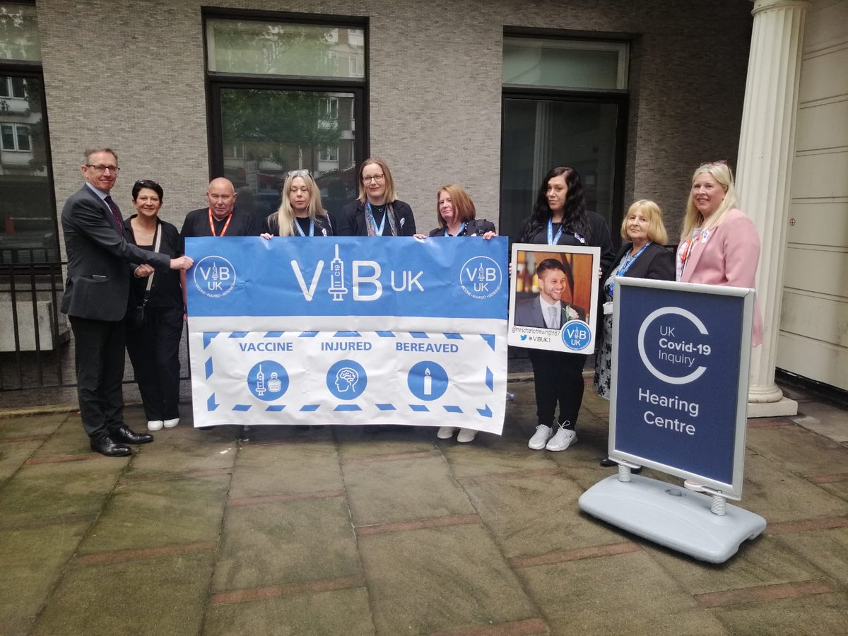 Stephenswidow's tweet photo. Proud to have attended the Covid Inquiry along with other VIBUK campaigners
@Tonyshingler01 & Nikki
@AnnieWBelle @MrsCharWright
@Kate_Bruno
@heidi_katrina
@DizzyRetro
Thanks to Terry Wilcox @hudgellsol and @AnnaMorrisGClaw for everything you do in representing us.
#justice https://t.co/aBFZXZXsXL