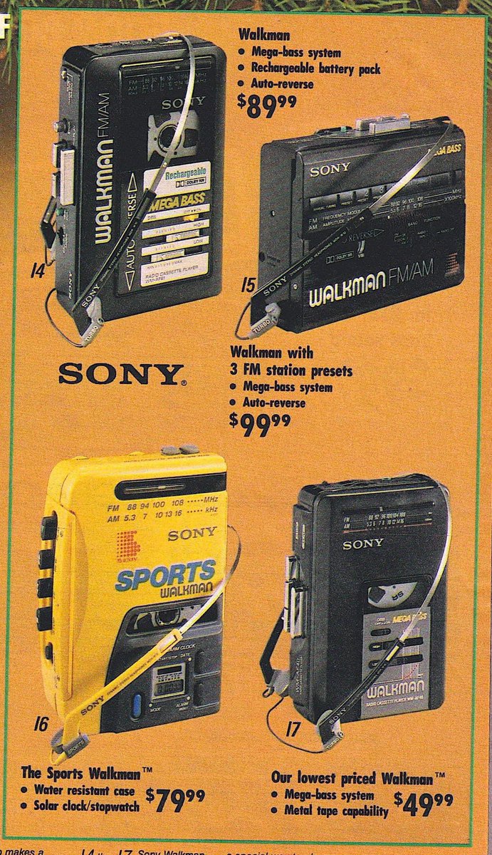 1988 Sears Catalog: Sony Walkman