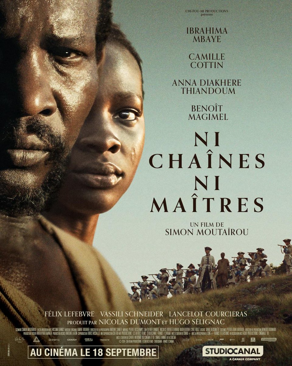 Le 18/09 prochain sortira en France le film "Ni chaînes ni maîtres" de Simon Moutaïrou, récit puissant sur le marronnage dans la colonie française de l'île Maurice en 1759.
L'affiche est dévoilée aujourd'hui, à l'occasion du #23mai, journée d'hommage aux victimes de l'esclavage.