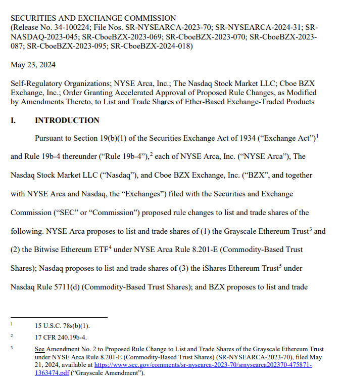 ETH ETF approved! A historic moment for the Ethereum community. sec.gov/files/tm/lk87a…