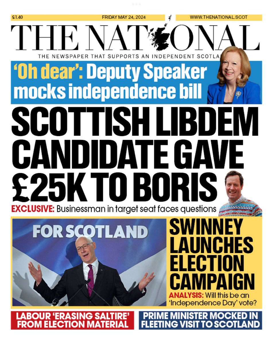 Introducing #TomorrowsPapersToday from: #TheNational Swinney launches election campaign Check out tscnewschannel.com/the-press-room… for more newspapers. #buyanewspaper #buyapaper #pressfreedom #journalism