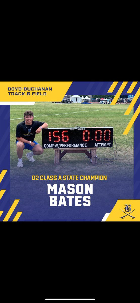 Mason_bates29's tweet photo. Yessir, State Champ as a Freshman!
@Coach_JTRankin @dbates88 @tnmilesplit @BBSBucs @HailStateTF https://t.co/k3bHBfneNY