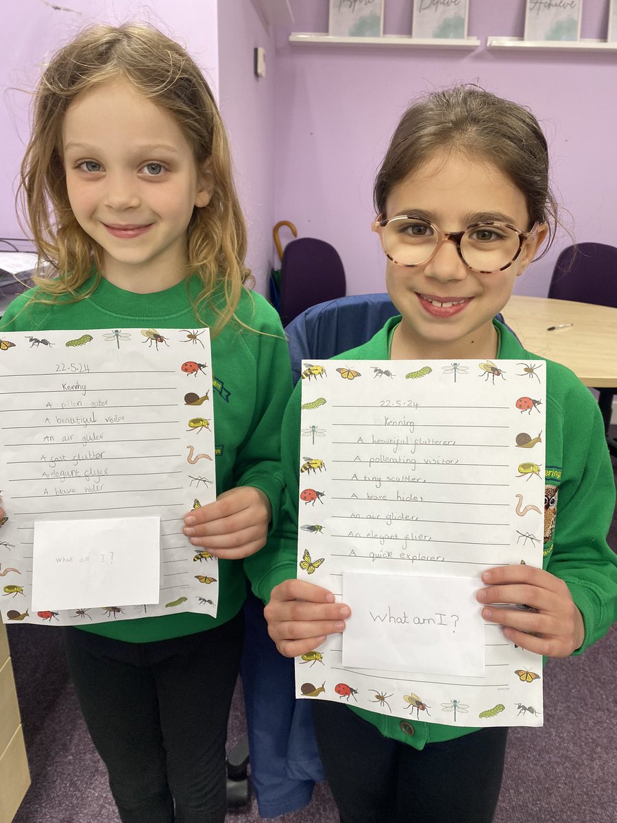 Wonderful kenning poems 🦋 🐛 🐝 What lovely progress! 💚