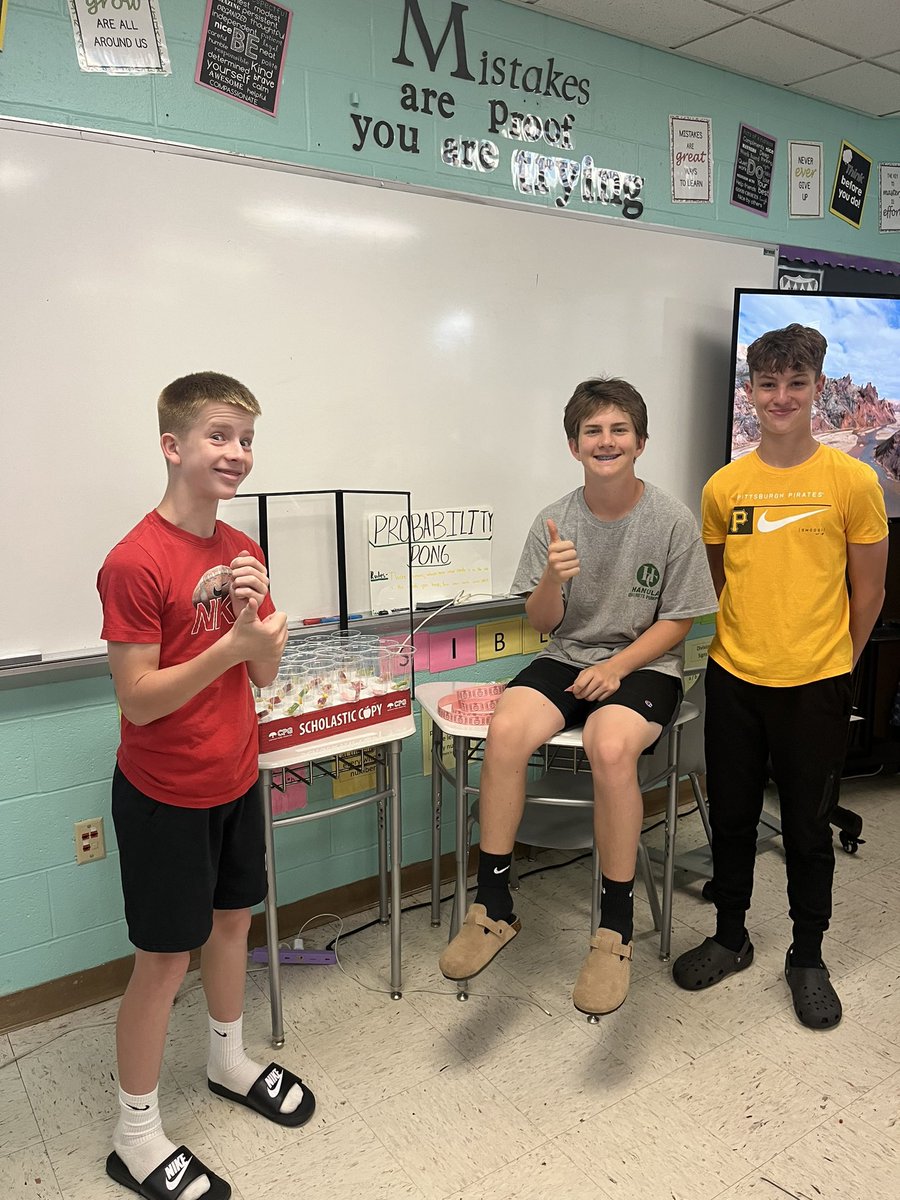 Mrs_Maksin's tweet photo. Algebra held their probability carnival today!  They calculated the theoretical and experimental probabilities of each game!  @EFMSWarriors @MrChairge https://t.co/cpgbcttqAV