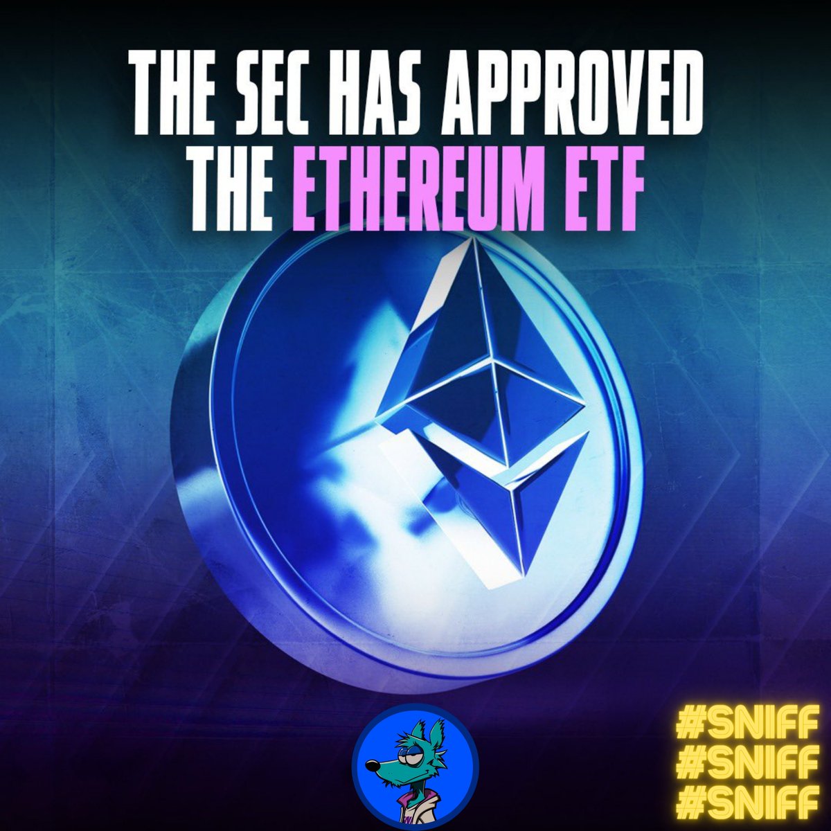SniffonBase's tweet photo. And just like that! There it is. The SEC just approved spot #Ethereum ETFs. What a turn of events. It's really happening. 🚀
#memecoin gonna moon more now, Do you hold enough $NIFF  become a millionaire? LFG 💰 https://t.co/VD8XHbNnDu