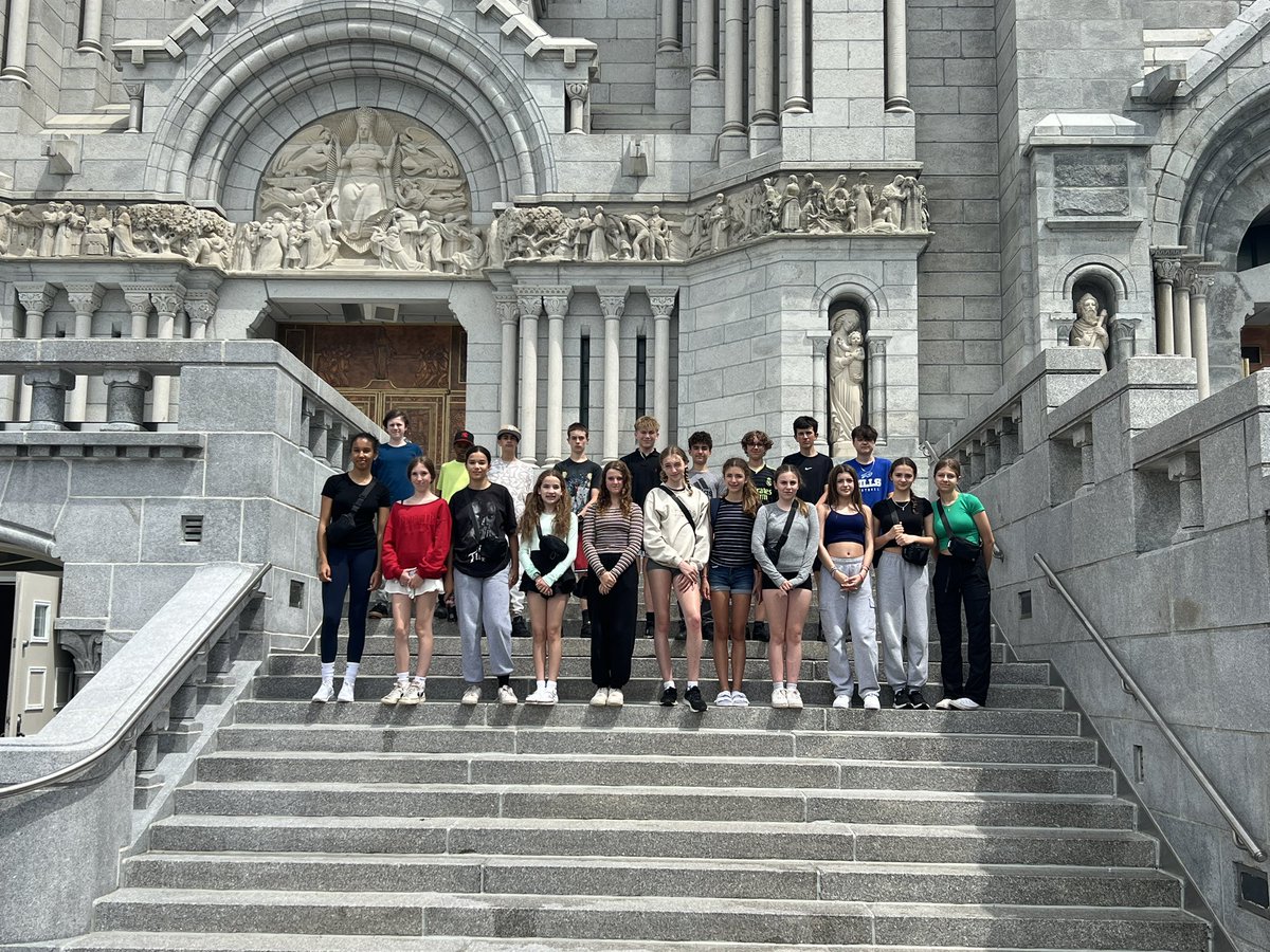 msrpontes's tweet photo. The Grade 8s have had an incredible day! We made copper art, saw Sainte-Anne’s Basilica, hiked the stunning Canyon Sainte-Anne, and conquered 487 stairs at Montmorency Falls. What an adventure! @rockwoodheart https://t.co/yAO6lYA2Nf