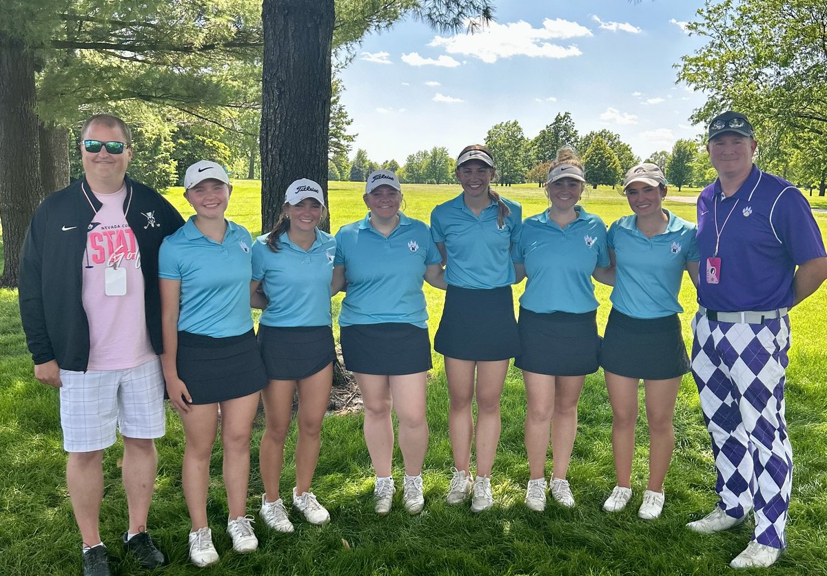 NevadaGirlsGolf's tweet photo. The team finishes day 1 in 4th Place with a 351.  @AxmearOlivia is currently in 7th Place Individually.  8:30 AM shotgun for Day 2 tomorrow.  #TeamCubs #GoLow https://t.co/mmrMeDVieZ