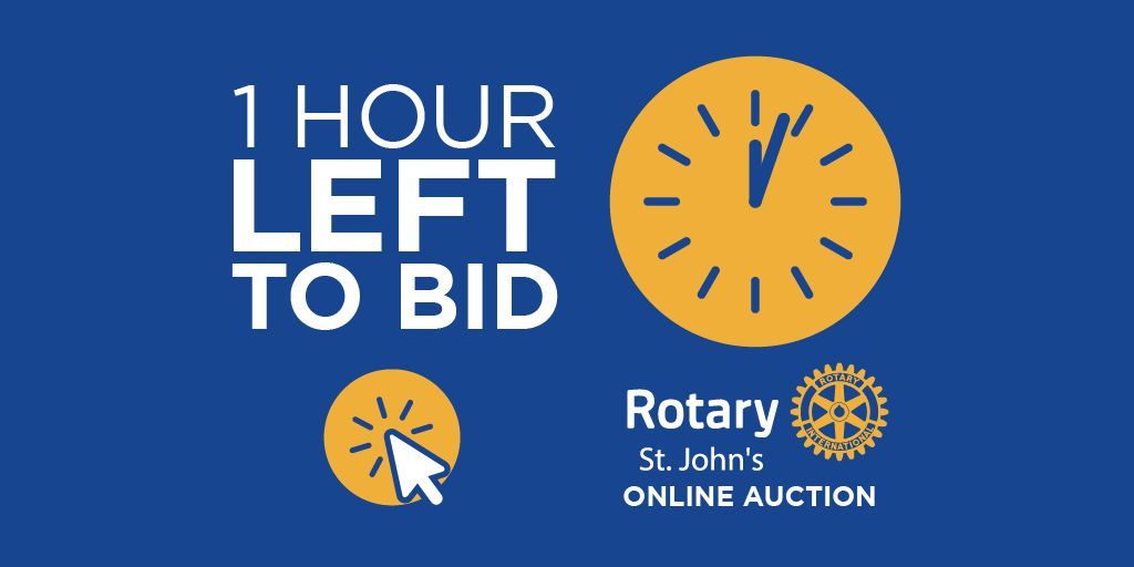 ⏰ ONE HOUR left to bid! ⏰

Bidding closes for all auction items tonight, May 23rd, at 8:30pm!

Want to sneak one extra bid in on that item you've been eyeing? Now's your chance!

To bid or check on your current bids, visit buff.ly/3QLkEE7