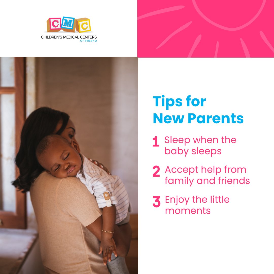 CMCFresno's tweet photo. New parents, remember to sleep when the baby sleeps, accept help from loved ones, and cherish every moment. 

Need more advice? Contact us at (559) 455-1500 or visit us online https://t.co/AdmMdxfh32 to schedule an appointment. Let's navigate parenthood together! 👶💤💕 https://t.co/8PKCzQGjay