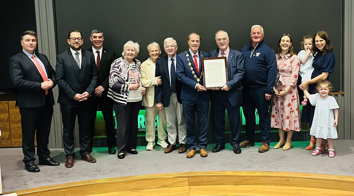 Congratulations to one of our founding members Tony Brazil, who was honoured by Mayor Gerald Mitchell at a reception this evening. We are thrilled to see Tony’s years of hard work and commitment to many causes and institutions in Limerick recognised in this way #serviceaboveself