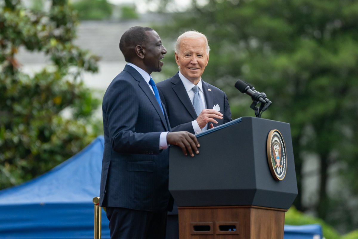This morning, President Biden, First Lady Dr. Biden, Vice President Harris, and Second Gentleman Emhoff welcomed President William Ruto and First Lady Rachel Ruto of the Republic of Kenya to the White House.