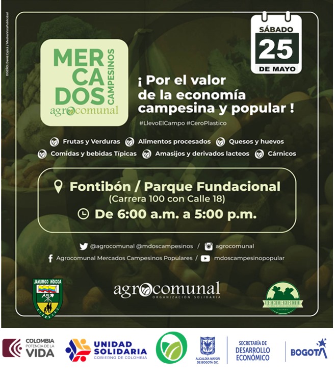 mdoscampesinos's tweet photo. Continúa la defensa del Campo con nuestros productores.
Sábado 25: Fontibón - Parque Fundacional
Domingo 26: Bosa - Parque Maryland LAURELES
#QuienLoSiembraLoVende #LlevoElCampo #Agrocomunal #ElDeVerdad #CiudadaníaAlimentaria #CeroPlastico #Colombiacontraelhambre https://t.co/PSA0iZYUWN