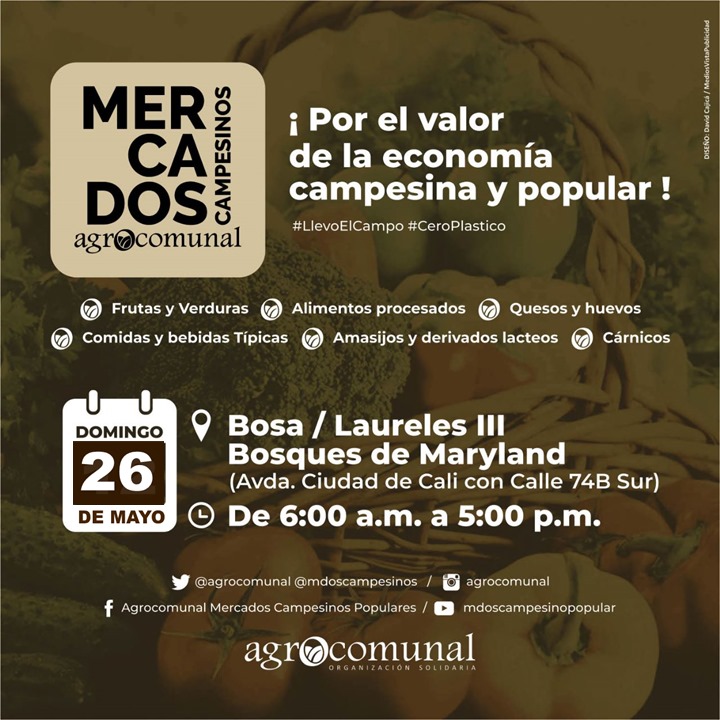 mdoscampesinos's tweet photo. Continúa la defensa del Campo con nuestros productores.
Sábado 25: Fontibón - Parque Fundacional
Domingo 26: Bosa - Parque Maryland LAURELES
#QuienLoSiembraLoVende #LlevoElCampo #Agrocomunal #ElDeVerdad #CiudadaníaAlimentaria #CeroPlastico #Colombiacontraelhambre https://t.co/PSA0iZYUWN