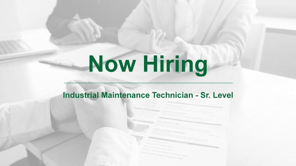 Join our team!

Abrisa Technologies is looking for an Industrial Maintenance Technician (Sr. Level). Check our Career Center for more information.

abrisatechnologies.com/about/careers/
