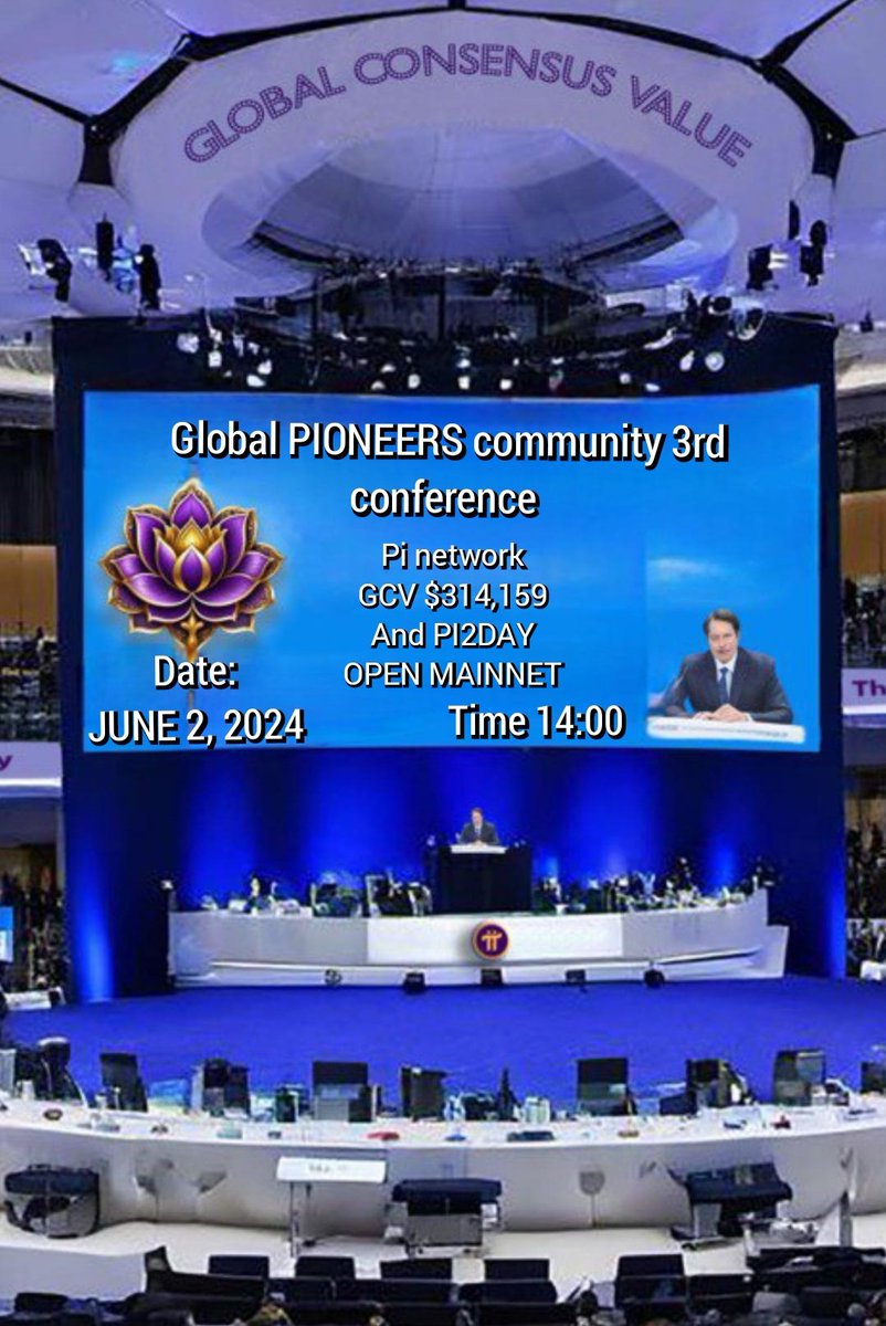 openmainnet's tweet photo. RETWEET 🎯 

Announcement for the 3rd Global Conference in Support of Pi Network's GCV Value and Open Mainnet on 28 June, 2024

Hello to all pioneers.
the 3rd Global Conference in Support of Pi Network's GCV Value and Open Mainnet.
Date: JUNE 2, 2024 

Time: 9 am EST 1 pm GMT 
Location: ZOOM Space Conference for speakers and Pioneers on YouTube Live.
Theme: 3rd  Global Conference in Support of Pi Network's GCV Value and Open Mainnet 2024.06.28 
Goals:
-Enhance global awareness of Pi Network and its GCV $314,159
-Educate community to respect GCV and be compliant with white paper so that to accelerate Open Mainnet Process
-Encourage world wide community by exchanging different countries and regions GCV adoption and development
Audience:
 Pi Network community pioneers
Developers and entrepreneurs interested in building applications and services on the GCV platform
The general public is interested in learning more about Pi Network
Activities:
Keynote speeches by 18  Pi Network community GCV Ambassadors, community leaders
Registration: 
-Speakers need to be registered by submitting an application to the GCV Global Core Team.  
-Audience can access freely on YouTube Doris Yin channel 
We invite you to join us at the 3rd Global Pi Network Pioneers Conference GCV!
This conference is a great opportunity to learn more about why Pioneers should unite to GCV $314,159 and why we need to unite together. 

We also need to know why we setup our Open Mainnet Goal on Pi2Day .

Wishing you all the best

We look forward to seeing you there!

GCV Global Core Team