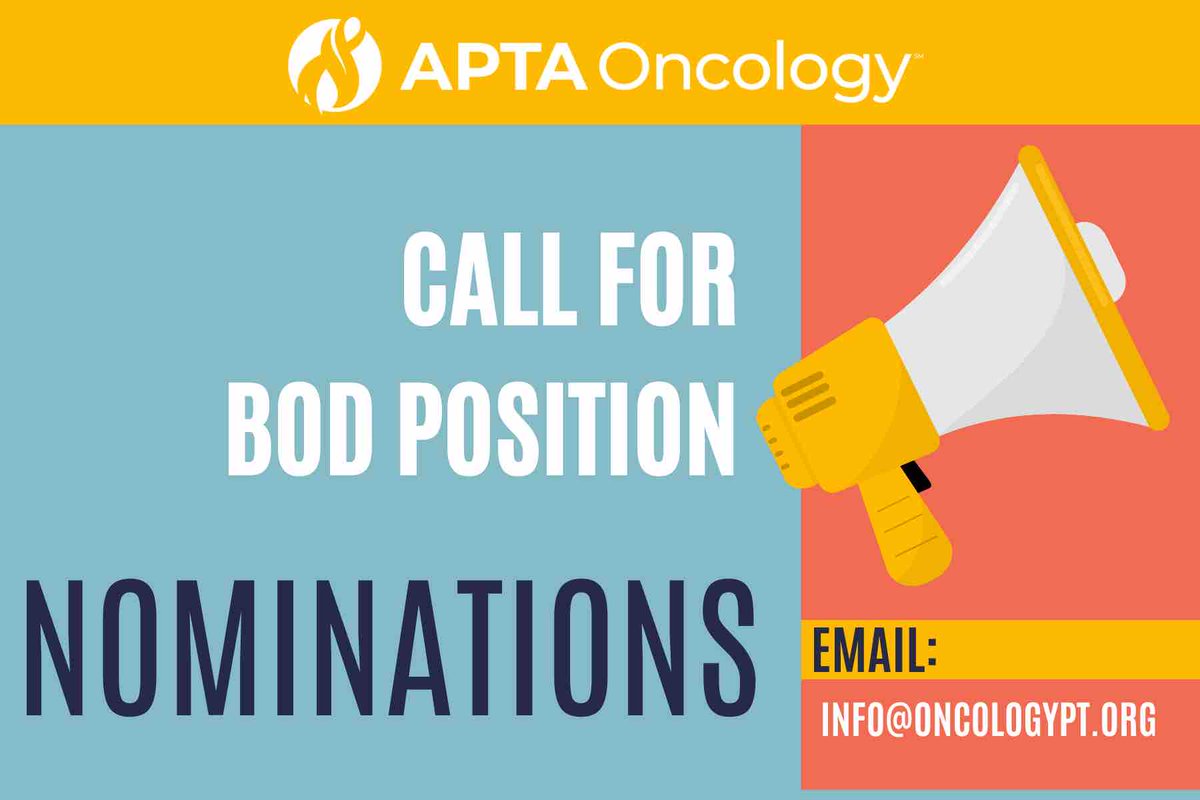 “Do you know anyone who would be a good fit for the leadership position in the oncology section, or are you interested yourself?” Click on the nomination form docs.google.com/forms/d/e/1FAI…. If you want a full role description, email info@oncologypt.org. Thank you! #aptaoncology