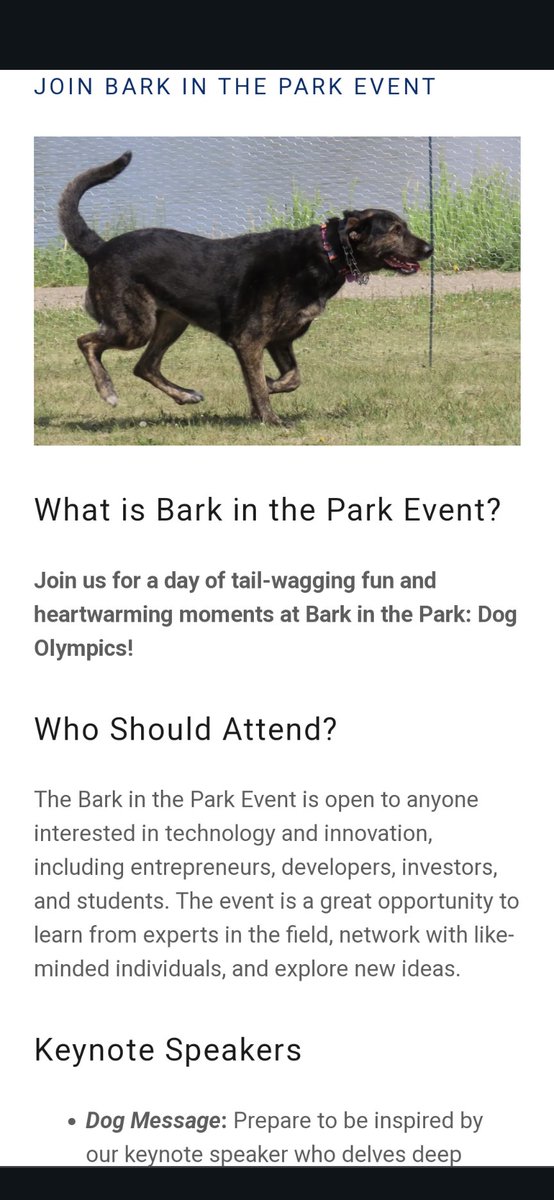 Tail wagging fun... while networking with technology investors? 🤔 This is either an utterly unique Airdrie event or a significant cut and paste error. 😆