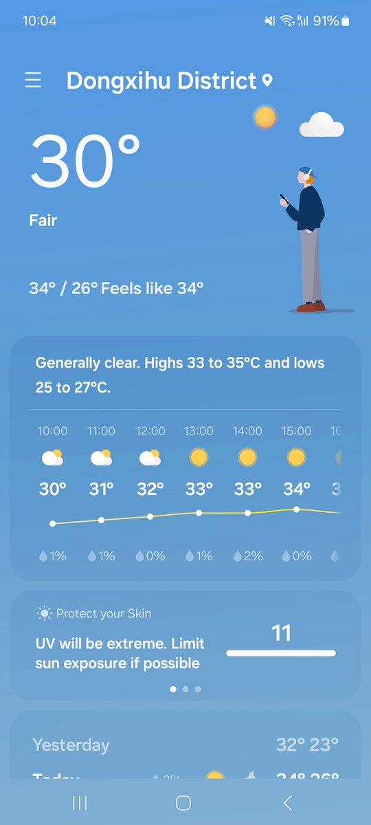 A bit on a hot side in Wuhan today. 🥵
