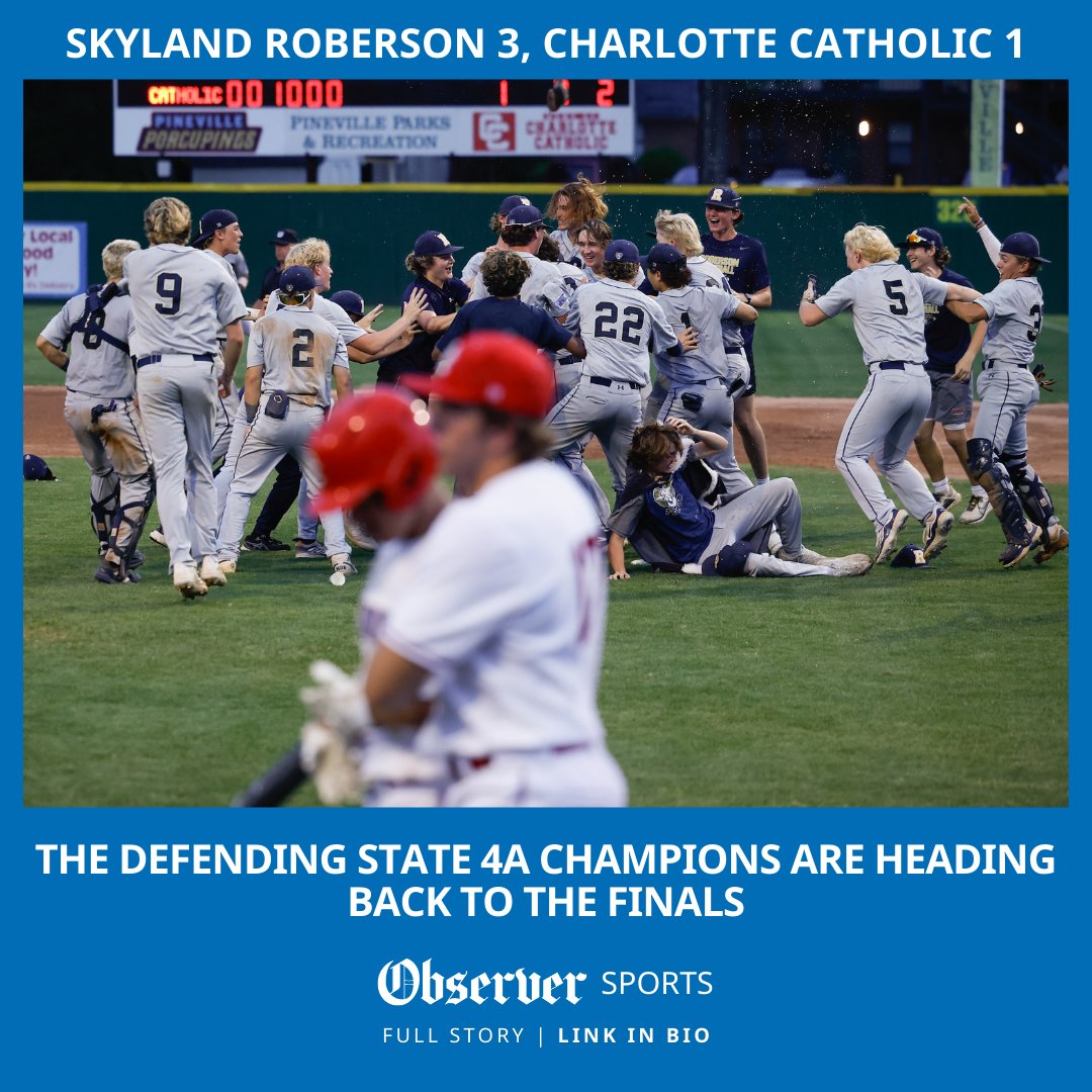 Skyland Roberson ends Charlotte Catholic's dream season in the NCHSAA 4A Western Regionals. The state champs are going back to the state finals.

✍️ Gerrell Wheeler
📸 @mmelvinphoto

TAP HERE: charlotteobserver.com/sports/high-sc…