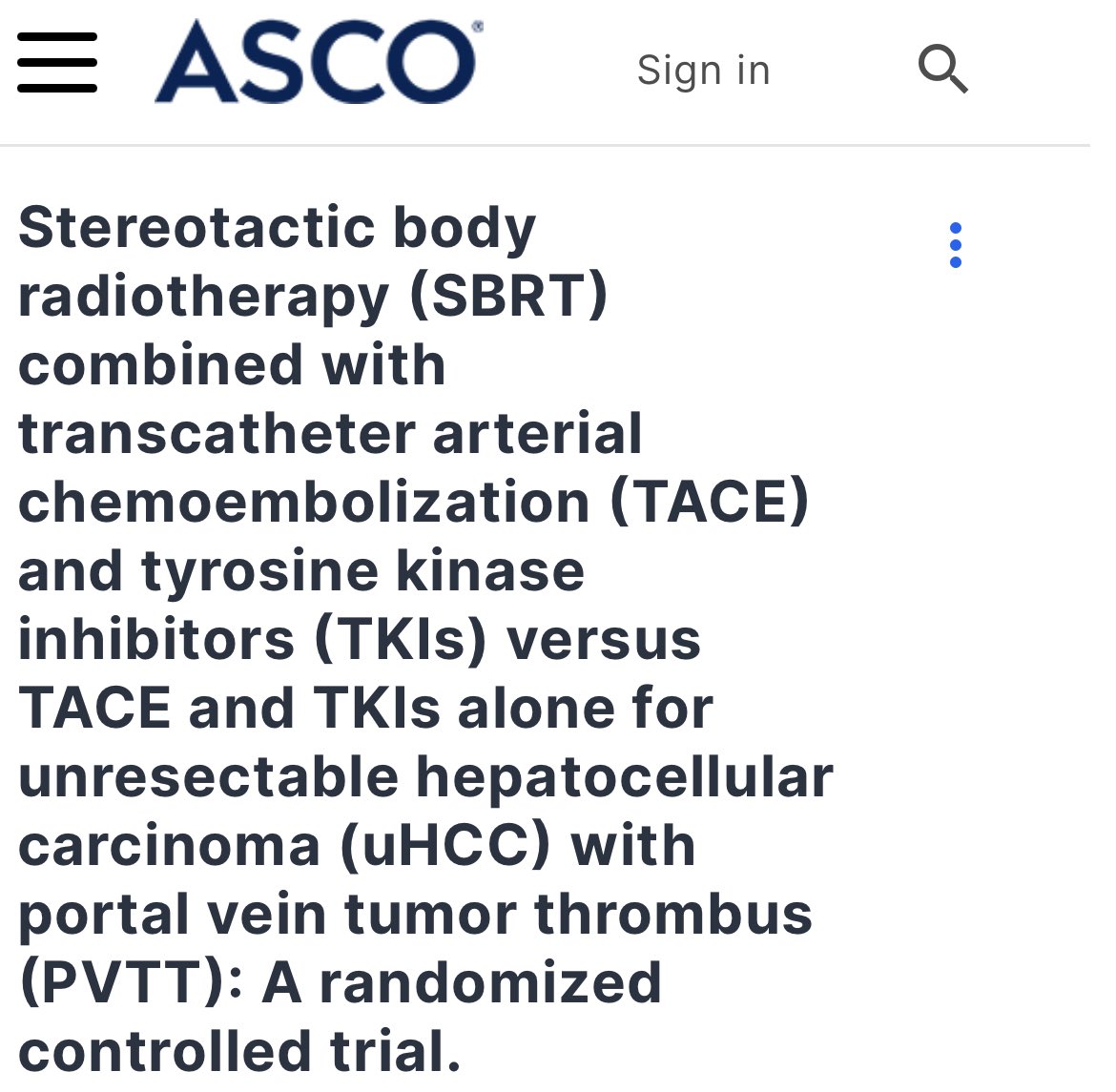 🚨 TACE + TKIs +/- SBRT OS (17.93 vs. 9.61 months, HR=1.869 [95%CI, 1.059-3.266], P=0.017) Survival benefit with SBRT #asco2024