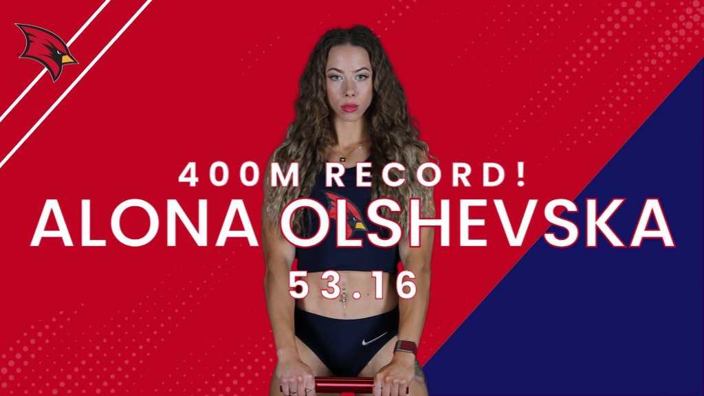 🚨NEW SCHOOL RECORD!🚨 SVSU Track & Field Athlete Alona Olshevska sets a fourth school record for the Cardinals on the first day of the NCAA DII Outdoor National Championships with her time in the 400m 🔥 #BeaksUp #GoCards