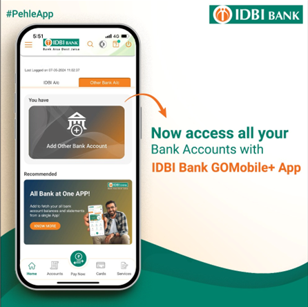 Now monitor all your bank accounts seamlessly through the IDBI Bank Go Mobile+ App. Download the app today! #IDBIBank #GoMobilePlus #PehleApp