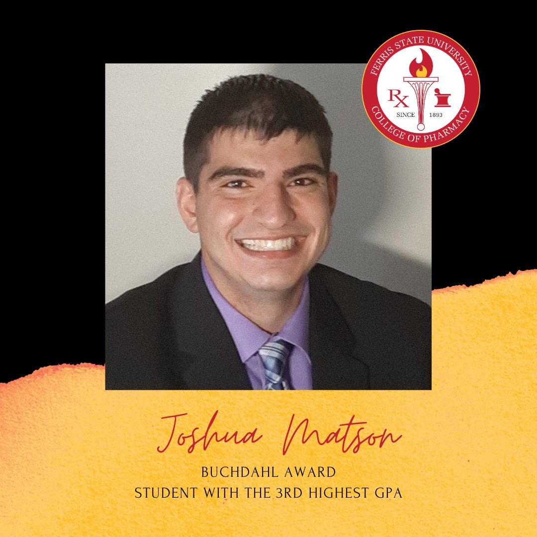 ferrispharmacy's tweet photo. Congrats goes out to Drs. Alyssa Palomaki &amp; Joshua Matson on receiving the 2nd &amp; 3rd highest GPA in the Class of '24 along w/ the Sunkes Award &amp; Excellence in Research Award! 🥳 #FerrisForward #ForPharmacy #FerrisPharmD #Classof2024 https://t.co/h2vwPC0C7X