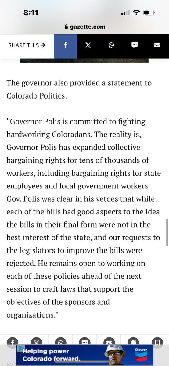 Statement from Governor Polis to Colorado Politics. “Governor Polis is committed to fighting hardworking Coloradans.” Currently, we couldnt agree more. That's why 500 people rallied today at the capitol 😉 #coleg #copolitics