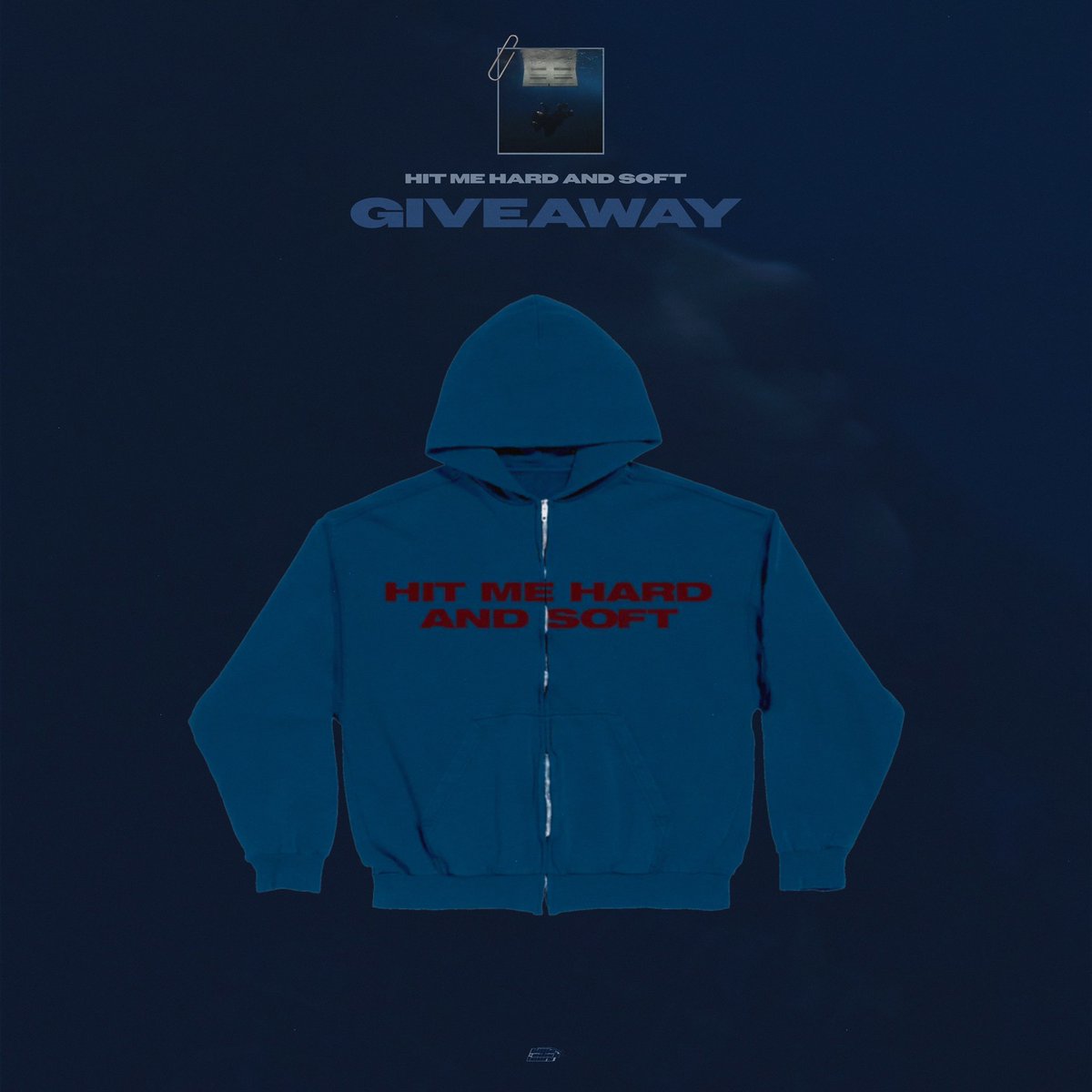#HITMEHARDANDSOFT: GIVEAWAY TIME! ⭐️ We're giving away one 'BLUE & RED Zip Hoodie' to one lucky winner! 💙 For a chance to win, all you have to do is: • ⁠Purchase one of the digital versions of the album, download the files and send us a screenshot! • ⁠Repost this post!