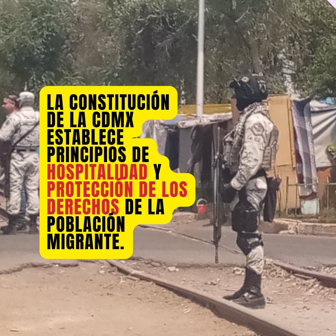 🚨Atención

📣 La #GN ha estado recorriendo e inspeccionando campamentos migrantes en #CDMX
El gobierno local no garantiza condiciones dignas de vivienda ni acceso a derechos a personas y familias en situación de alta vulnerabilidad, pero sí les acosa e intimida

Estamos atentas!