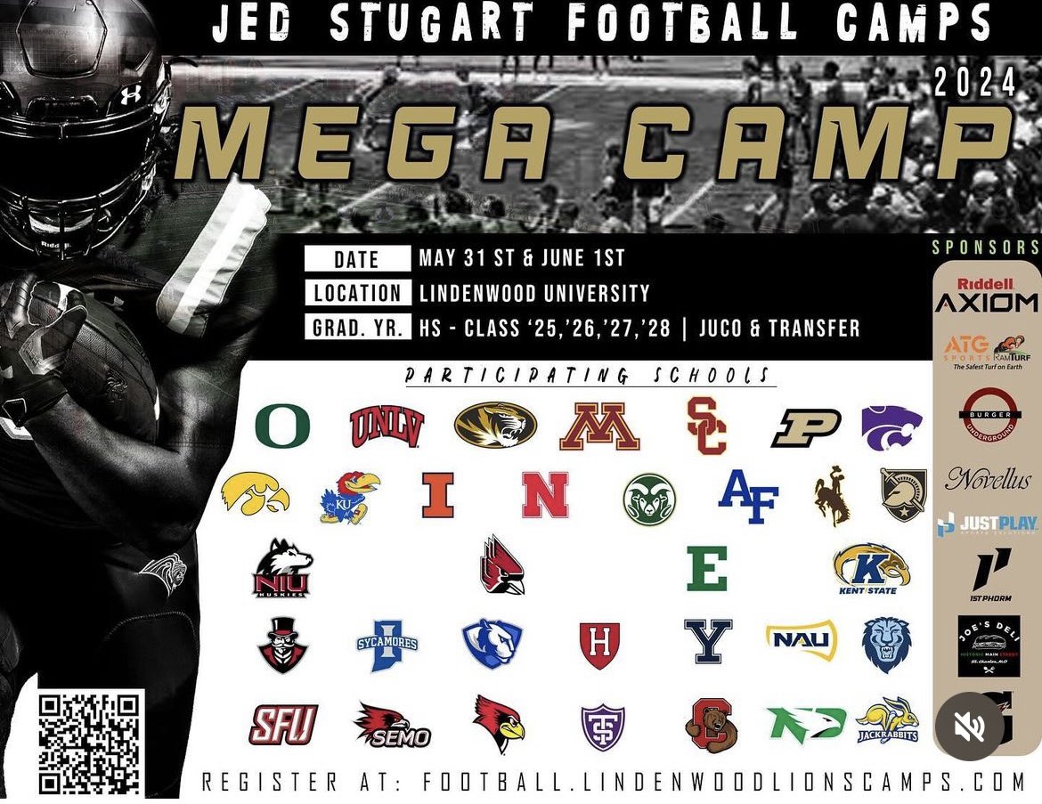 Jacob Ambros (@jacob_ambros) on Twitter photo Excited to say I’ll be attending both Lindenwood and Memphis Mega camps in the Transfer Sessions‼️
Lindenwood- June 1st 6:00pm
Memphis- June 2nd 12:30pm
<a href="/elitefootball/">EliteFootballAcademy</a> <a href="/JPRockMO/">JP Rock</a> <a href="/k6aines/">Ke’Vaughn Gaines</a> Excited to say I’ll be attending both Lindenwood and Memphis Mega camps in the Transfer Sessions‼️
Lindenwood- June 1st 6:00pm
Memphis- June 2nd 12:30pm
<a href="/elitefootball/">EliteFootballAcademy</a> <a href="/JPRockMO/">JP Rock</a> <a href="/k6aines/">Ke’Vaughn Gaines</a>