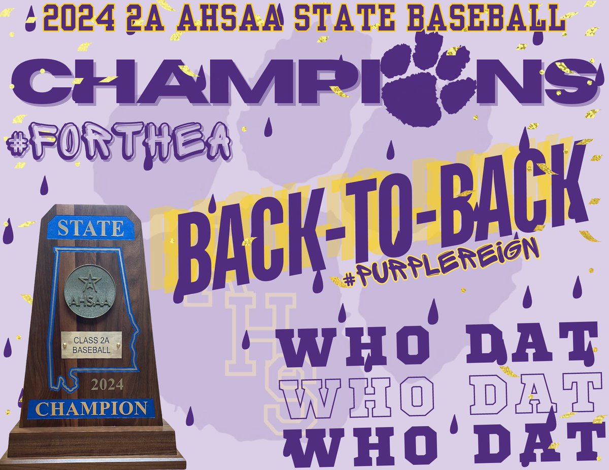 2024 2A AHSAA Baseball State Champions!!! #ForTheA #HardWorkPaysOff #Back2Back