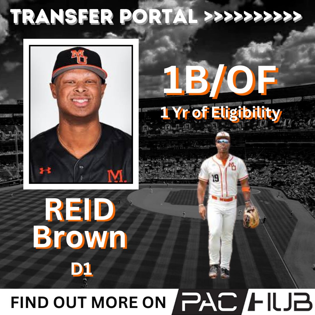 PAC-Hub (@pachub_) on Twitter photo Reid Brown, 1B/OF, transfer from @Mercerbaseball, playing <a href="/d1baseball/">D1Baseball</a>, has entered the PAC-Hub Transfer Portal!๐ 1 year of eligibility remaining.
๐sign-up.pac-hub.com
GET NOTICED ๐ join TODAY!
<a href="/rbrown_22/">Reid Brown</a> #NCAABaseball <a href="/EliteRecruits_/">Elite Recruits</a> <a href="/BUncommitted/">Baseball_Uncommitted</a> Reid Brown, 1B/OF, transfer from @Mercerbaseball, playing <a href="/d1baseball/">D1Baseball</a>, has entered the PAC-Hub Transfer Portal!๐ 1 year of eligibility remaining.
๐sign-up.pac-hub.com
GET NOTICED ๐ join TODAY!
<a href="/rbrown_22/">Reid Brown</a> #NCAABaseball <a href="/EliteRecruits_/">Elite Recruits</a> <a href="/BUncommitted/">Baseball_Uncommitted</a>