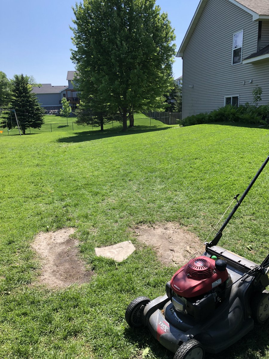 Theis23Aaron's tweet photo. @OutKickTNML As embarrassing as it has been to miss Opening Day, and the first few league night appearances, I am thrilled to be back behind the Mower! I do have a little less to mow this season with the batters box addition so should free up more time for Post-Mow Brews! #TNML https://t.co/g29rXcp8rd
